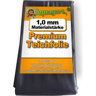 Aquagart Teichfolie PVC 5m x 4m 1,0mm schwarz Folie für den Gartenteich