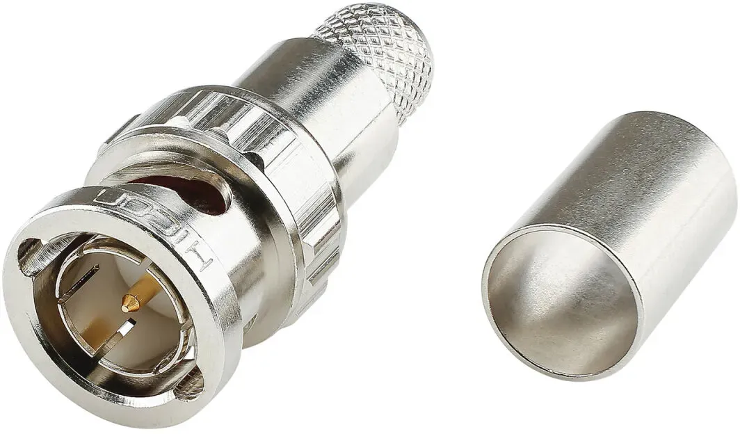 HICON BNC Crimp-Kabelstecker, gerade, nickelfarben