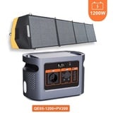 Fine Life Pro Stromerzeuger Power Station QE05-1200W/1008Wh Mit Solar panel PV200, 1,20 in kW, (Set, 2-tlg., Notfall-Solar Generator), Kann 2500 Mal recycelt werden,Solar Generator