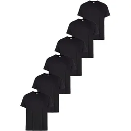 FRUIT OF THE LOOM T-Shirt FRUIT OF THE LOOM "sechs Stück in unterschiedlicher Farbkomination", Herren, Gr. M (48/50), schwarz, Single Jersey, Obermaterial: 100% Baumwolle, unifarben, Basic, schmal normal, Rundhals, Shirts T-Shirt, mit Rundhalsausschnitt, Topseller