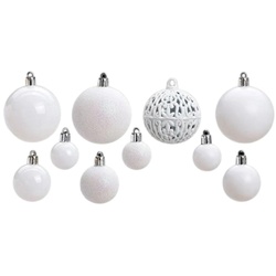 50 teiliges Weihnachtskugel-Set aus Kunststoff verschiedene Größen Christbaum...
