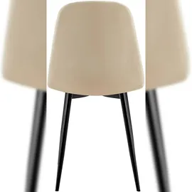 CLP 4er Set Esszimmerstuhl Baxter Samt I Gesteppter Küchenstuhl I Polsterstuhl Mit Metall-Gestell