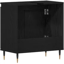 vidaXL Waschbeckenunterschrank Schwarz Eiche 58x33x60 cm