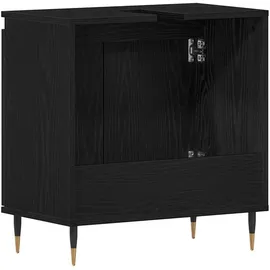 vidaXL Waschbeckenunterschrank Schwarz Eiche 58x33x60 cm