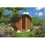 Finn Art Blockhaus Fasssauna Ove 5, Schindeln schwarz, Outdoor Gartensauna, ohne Ofen, Bausatz schwarz