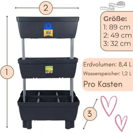 GarPet Pflanzkübel mit Sichtschutz 3 Etagen 60 x 30 cm