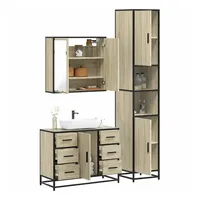 VidaXL Badmöbel-Set Sonoma-Eiche 3-tlg. Eiche