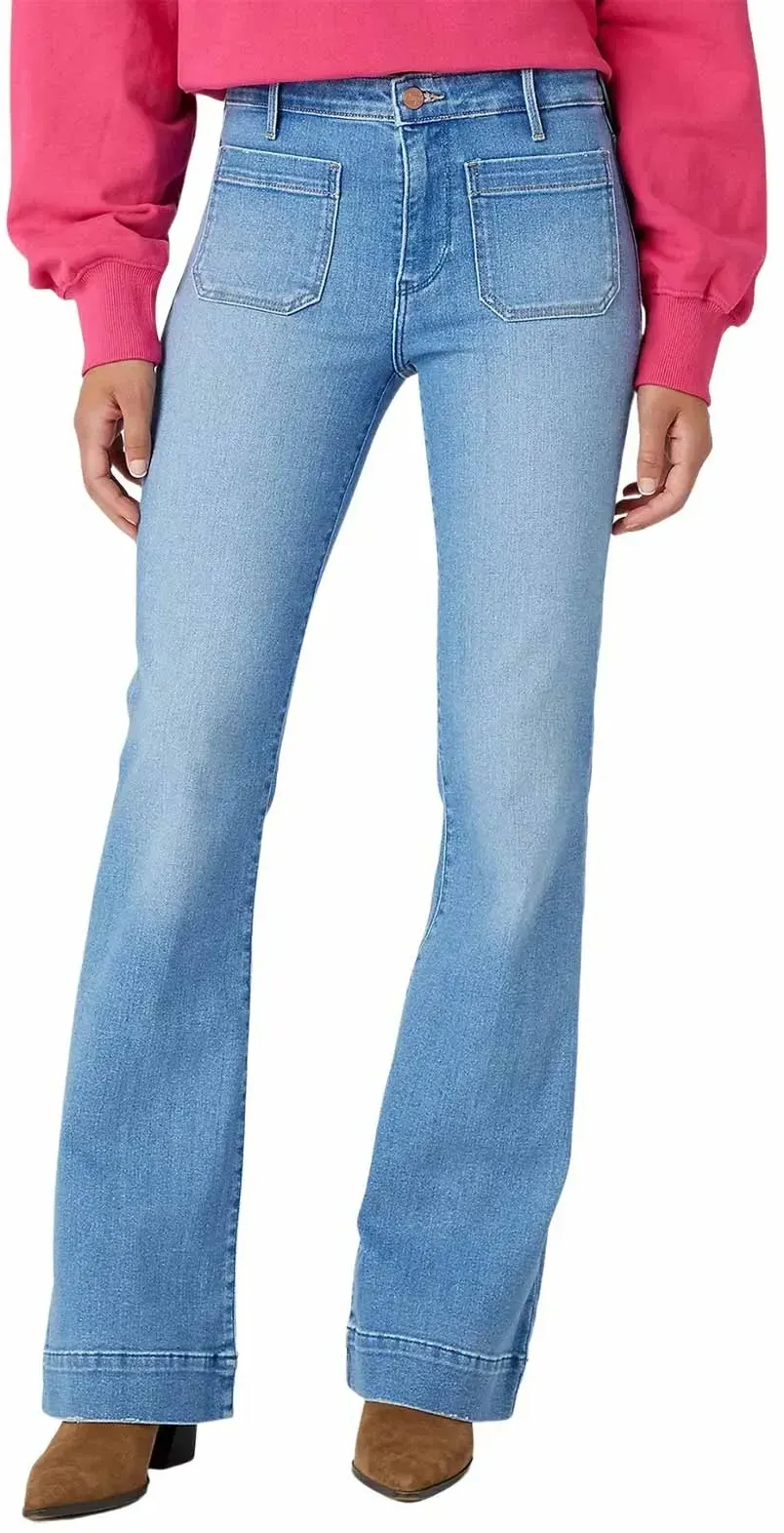 Wrangler Flare Jeans mit High Waist in Hellblau-W28 / L34