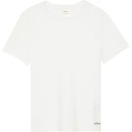 s.Oliver T-Shirt aus Baumwolle mit kleinem Schriftprint weiß 104/110