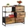 Relaxdays Sideboard 71,5 x 84 x 32,5 cm Dunkelbraun/Schwarz