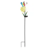 AMBIA GARDEN Solarleuchte Kunststoff 14,00x6,00x86,00 cm 1er Set Blau/Gelb/Pink/Dunkelbraun