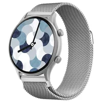 Atlanta Fitnesstracker für Damen Herren Uhr mit Herzfrequenz Puls Blutdruck Telefon Freisprechen Schlaf Schritte Farbdisplay Smartwatch mit Metallband + 1 Silikon-Wechselband - 9727/19 (Silber/Grau)