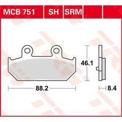 TRW Lucas Bremsbelag MCB751