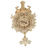 MagiDeal 3D Holz Pendeluhr Puzzle Holzmodelle für Erwachsene, Bauen Bausätze Uhr- Cut Holz Geschenk Retro Wanduhr DIY Bauspielzeug