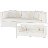 OUTFLEXX 3-Sitzer Sofa, weiß, Polyrattan, inkl. Polster und wasserfeste Kissenbox