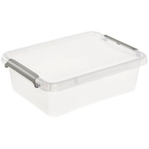KEEEPER - Aufbewahrungsbox Clipbox lara, 1,15 l, 19,5 x 15 x 6, Modular stapelbar, Clipdeckel zum Verschließen, Transparent