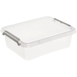KEEEPER - Aufbewahrungsbox Clipbox lara, 1,15 l, 19,5 x 15 x 6, Modular stapelbar, Clipdeckel zum Verschließen, Transparent