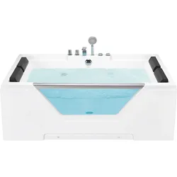Whirlpool Badewanne weiß rechteckig 170 x 120 cm HUARAZ