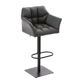 CLP 2er Set Barhocker Damaso Kunstleder grau/schwarz