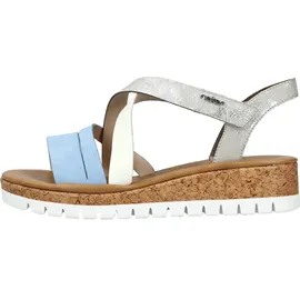 Rieker Keilsandaletten Damen Blau/Türkis/ Silber 40