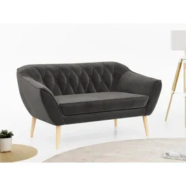 mks möbel Sofa PIRS-2 Sitzer, Set, Sofa 2-sitzer, T30-Schaum, Skandinavischer Stil, Gesteppte Polsterung, Holzbeine grau