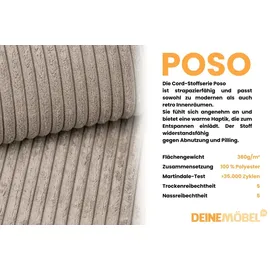 dein schlaf 24 BOXBETT LON III 160/200 in Cord Beige H3 - Beige