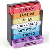 Opret Tablettenbox 7 Tage Morgens Mittags Abends Nachts, Pillendose 7 Tage Medikamentenbox 7 Tage Pillenbox 7 Tage 4 Fächer Tablettendose Tabletten Wochenbox Supplement Box Organizer