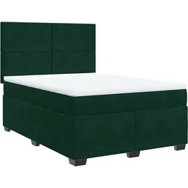 vidaXL Boxspringbett 140 x 200 cm Dunkelgrün