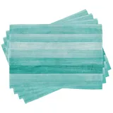 ABAKUHAUS Teal Platzmatten, Osterferien Theme, Waschbare Stoff Esszimmer Küche Tischdekorations Digitaldruck, Türkis