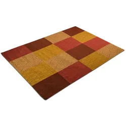 Teppich MORGENLAND "Patchwork Teppich Weys", braun, B:240cm H:6mm L:340cm, Viskose, Teppiche, Viskose