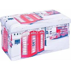 Kiste HOME AFFAIRE "SETTO", bunt (london), Kunststoff, MDF, Aufbewahrungsboxen