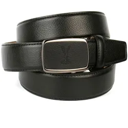 Ledergürtel, mit Golf-Prägung, Ton in Ton Steppung, Gr. 90, schwarz, , 83345842-90