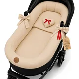Totsy Baby Stubenwagen Umrandung Musselin - Nestchen für Kinderwagen und Buggy Babybett Zubehör Babywanne und Kinderwagenzubehör Set 3-teilig Schonbezug mit Kissen und Einlage Beige