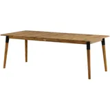 Gardenson Gartentisch, Hellbraun, Holz, Akazie, rechteckig, rund, 100x75x210 cm, rostfrei, Gartenmöbel, Gartentische, Gartentische