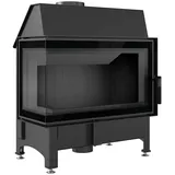 KRATKI Kamineinsatz ZIBI Deco Links 11kW - Kaminkassette - Holzkamin - 2.BImSchV 15a B-Vg - Lufteinlass 125mm - Schwarzfarbe Kaminverkleidung - modern Deco-Verglasung - Hersteller KRATKI