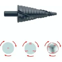 Stufenbohrer 13 Stufen ø6-30mm 7mm 2 Schneiden mit Kantenbrecher Spiralnut