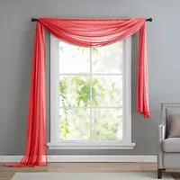 Gardinenbox 560 Voile Querbehang 600 x 140 cm rot