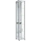 fif möbel Vitrine OPTIMA Standvitrine/Glasvitrine 1x Glastür,perfekt für Sammler,Sammlervitrine silberfarben