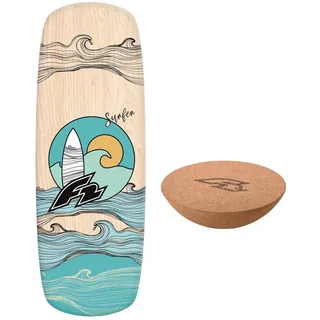 F2 Set Balance Board Pill 86x30cm mit Kork Halbkugel braun NO SIZE