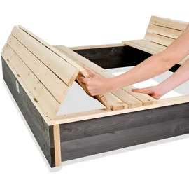 EXIT TOYS Holzsandkasten Aksent mit Dach braun/grau