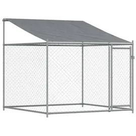 vidaXL Hundezwinger mit Dach und Türen 4x2x2 m Grau