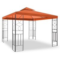 habeig Pavillon WASSERDICHTER Pavillon Romantika 3x3m Metall inkl. Dach wasserfest orange