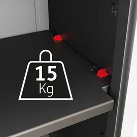 KETER Kunststoffschrank Detroit 65 x 182 x 45 cm Schwarz
