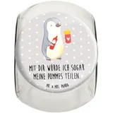 Mr. & Mrs. Panda L 870ml Bonbonglas Pinguin Pommes - Geschenk, Küchenbehälter, Heiratsantrag, Ehefrau, für Ehemann, Vorratsglas, Keksedose, Partner,