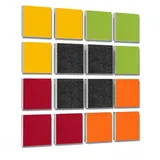 platino24 Akustikplatte 16 Elemente 3D-Set Colore Quadrat 27,5 x 27,5 cm Multicolore orange