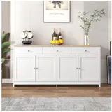 stilvora Sideboard 160 x 75 x 37 cm Weiß