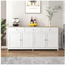 stilvora Sideboard 160 x 75 x 37 cm Weiß