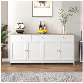 stilvora Sideboard 160 x 75 x 37 cm Weiß