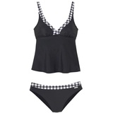 LASCANA Bügel-Tankini Damen schwarz-weiß Gr.40 Cup E,