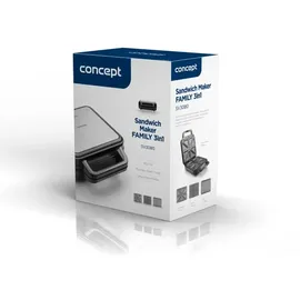 Concept SV3080 Sandwich maker with exchange plates FAMILY 3in1 1200 W,